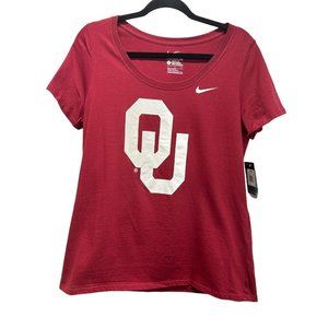 NEW Women's Nike Crimson Oklahoma Sooners Touch Performance Round-Neck T-Shirt L